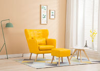 居間の生地の高密度スポンジとの木のソファーのMingの黄色色