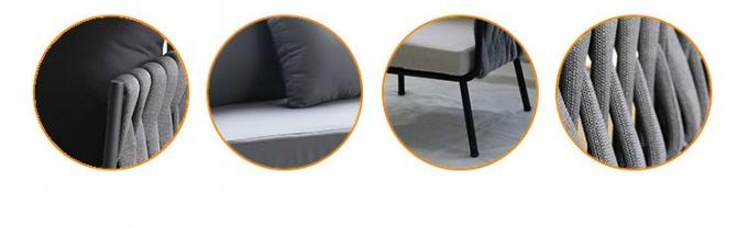 裏庭のテーブルおよび椅子の屋外の庭の家具のベージュ柳細工のソファー セット
