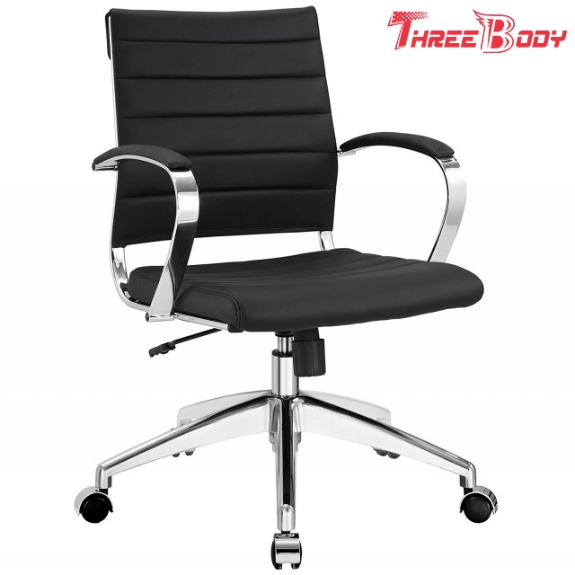 中間の背部執行部の椅子、快適で黒い革オフィスの椅子