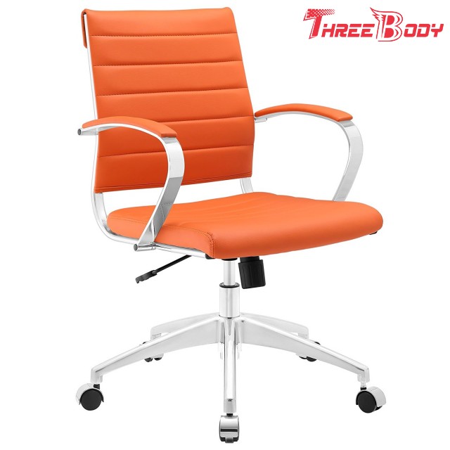 快適な現代家の家具アルミニウム フレームのオレンジ中間の背部執行部の椅子
