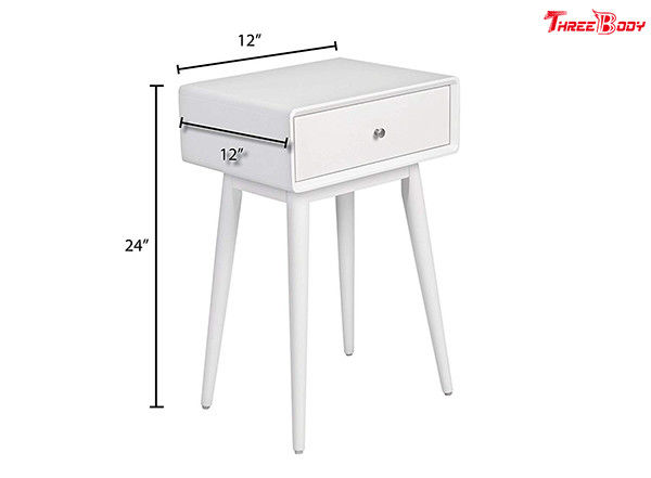 フランスの白い現代的な寝室の家具木製のRory 1つの引出しの側面のテーブル