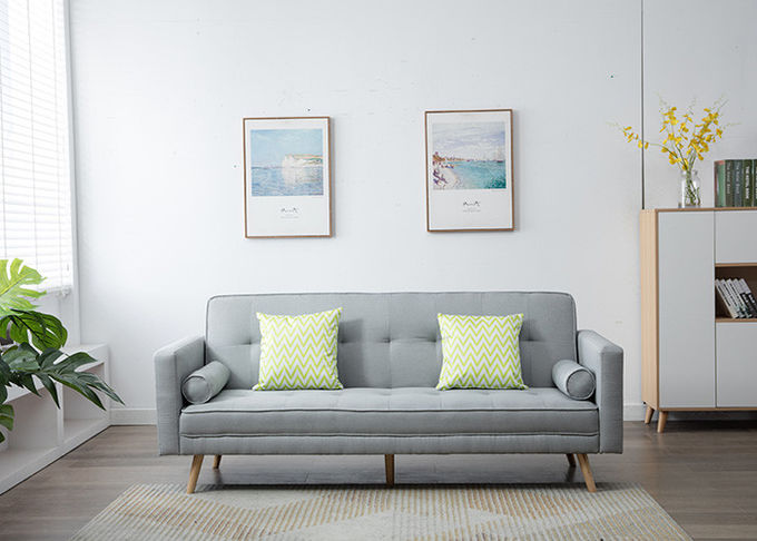 薄い灰色の現代寝室の家具のArmlessバーラップの生地の居間のソファー