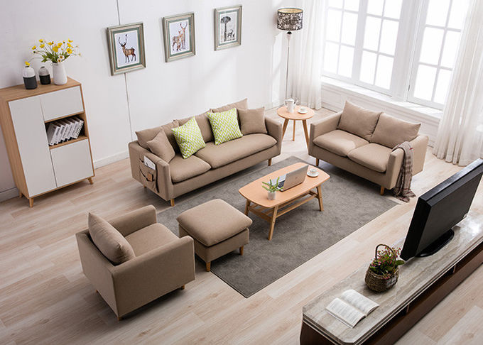 軽い皮の現代的な寝室の家具の生地のコーナーのソファーは3つSeaterを置きました