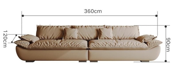 Oakland Sailboat Italian Cream Style First Layer Cowhide Living Room Sofa