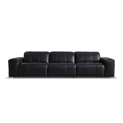 Italian Minimalist First-Layer Cowhide Black Adjustable Electric Living Room Sofa 340*110*83cm