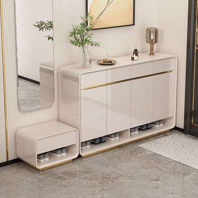 ピアノ塗装 入口ドア 靴のキャビネット 靴のチェンジングシート,4つのドアと4つの引き出し 靴のキャビネット 収納
